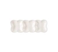 QQNQQ Sauce Dish,Ceramic Three-Grid Dinner Plate Sushi Platter Creative Snack Fruit Separated Cold Dish Three Consecutive Plates Bowls(White)