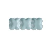 QQNQQ Sauce Dish,Ceramic Three-Grid Dinner Plate Sushi Platter Creative Snack Fruit Separated Cold Dish Three Consecutive Plates Bowls(Blue)