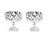 QQNQQ Sauce Dish,Crystal Glass Snack Dishes Vintage Diamond Dessert Dish for Ice Cream Dip or(Silver)