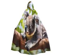 qqoupp A little koala Prints Halloween Adult Hooded Cape Super Large Hooded Cloak with Bow Tie, No Zipper