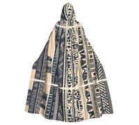 qqoupp African peoples illustration Prints Halloween Adult Hooded Cape Super Large Hooded Cloak with Bow Tie, No Zipper