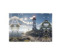QQOUPP Beauty Lighthouse Prints Placemats for Dining Table Set of 6 12x18in Heat Resistant, Washable, and Durable Placemats for Kitchen, Home, Hotel