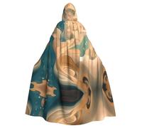 qqoupp Dunhuang Mystery Prints Halloween Adult Hooded Cape Super Large Hooded Cloak with Bow Tie, No Zipper