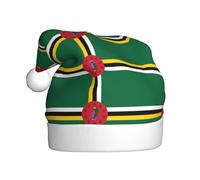 qqoupp Flag of the Commonwealth of Dominica Pattern Christmas Hat for Adult for Christmas, Halloween, New Year, sales, promotions