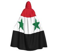 qqoupp Flag of the Syrian Arab Republic Prints Halloween Adult Hooded Cape Super Large Hooded Cloak with Bow Tie, No Zipper