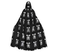 qqoupp Koala eating marshmallow Prints Halloween Adult Hooded Cape Super Large Hooded Cloak with Bow Tie, No Zipper