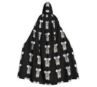 qqoupp Koala holding a bouquet of flowers Prints Halloween Adult Hooded Cape Super Large Hooded Cloak with Bow Tie, No Zipper