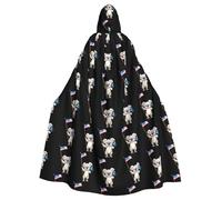 qqoupp Koala leading the team Prints Halloween Adult Hooded Cape Super Large Hooded Cloak with Bow Tie, No Zipper