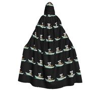 qqoupp Koala rowing a boat Prints Halloween Adult Hooded Cape Super Large Hooded Cloak with Bow Tie, No Zipper