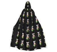 qqoupp Koala sitting on a watermelon Prints Halloween Adult Hooded Cape Super Large Hooded Cloak with Bow Tie, No Zipper
