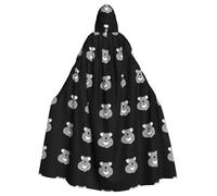 qqoupp Koala sleeping with love heart Prints Halloween Adult Hooded Cape Super Large Hooded Cloak with Bow Tie, No Zipper