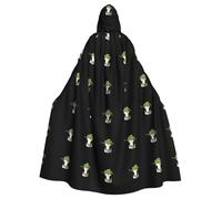 qqoupp Lamb with sprouts on its head Prints Halloween Adult Hooded Cape Super Large Hooded Cloak with Bow Tie, No Zipper