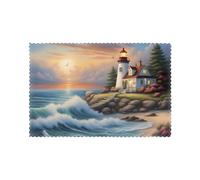 QQOUPP Lighthouse Diamond Painting Prints Placemats for Dining Table Set of 6 12x18in Heat Resistant, Washable, and Durable Placemats for Kitchen, Home, Hotel