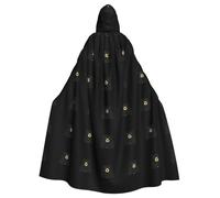 qqoupp Little black bear animal head Prints Halloween Adult Hooded Cape Super Large Hooded Cloak with Bow Tie, No Zipper