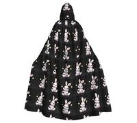 qqoupp Little bunny lighting up the stars Prints Halloween Adult Hooded Cape Super Large Hooded Cloak with Bow Tie, No Zipper