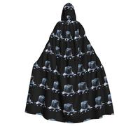 qqoupp Melting black doodle ice cube Prints Halloween Adult Hooded Cape Super Large Hooded Cloak with Bow Tie, No Zipper