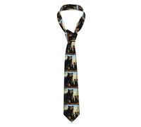 qqoupp Men's Necktie Tie Black Bear Family Pattern Soft and Comfortable, Non-Deforming, Fade-Resistant, Flat and Crisp