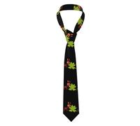 qqoupp Men's Necktie Tie Little ant holding a maple leaf Pattern Soft and Comfortable, Non-Deforming, Fade-Resistant, Flat and Crisp