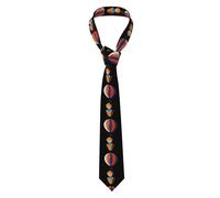qqoupp Men's Necktie Tie Little boy riding a hot air balloon Pattern Soft and Comfortable, Non-Deforming, Fade-Resistant, Flat and Crisp