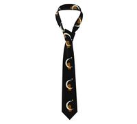 qqoupp Men's Necktie Tie Little brown bear hugging the moon Pattern Soft and Comfortable, Non-Deforming, Fade-Resistant, Flat and Crisp