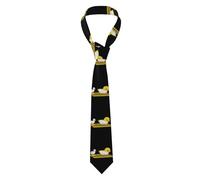 qqoupp Men's Necktie Tie Little duck on zebra crossing Pattern Soft and Comfortable, Non-Deforming, Fade-Resistant, Flat and Crisp