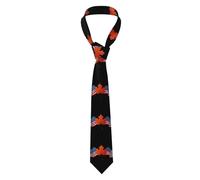 qqoupp Men's Necktie Tie Maple leaf and national flag Pattern Soft and Comfortable, Non-Deforming, Fade-Resistant, Flat and Crisp