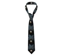 qqoupp Men's Necktie Tie Maple leaves are engraved with coins Pattern Soft and Comfortable, Non-Deforming, Fade-Resistant, Flat and Crisp