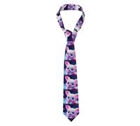 qqoupp Men's Necktie Tie Pink Hair Bunny With Big Eyes Pattern Soft and Comfortable, Non-Deforming, Fade-Resistant, Flat and Crisp