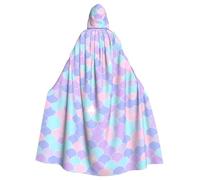 qqoupp Mermaid tattoo Prints Halloween Adult Hooded Cape Super Large Hooded Cloak with Bow Tie, No Zipper