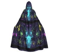 qqoupp Mysterious Magic Forest Prints Halloween Adult Hooded Cape Super Large Hooded Cloak with Bow Tie, No Zipper
