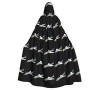 qqoupp Origami airplane Prints Halloween Adult Hooded Cape Super Large Hooded Cloak with Bow Tie, No Zipper