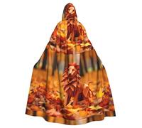 qqoupp Origami Lion Prints Halloween Adult Hooded Cape Super Large Hooded Cloak with Bow Tie, No Zipper