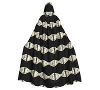 qqoupp Paper money bow Prints Halloween Adult Hooded Cape Super Large Hooded Cloak with Bow Tie, No Zipper