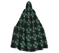 qqoupp Peaceful four-leaf grass Prints Halloween Adult Hooded Cape Super Large Hooded Cloak with Bow Tie, No Zipper