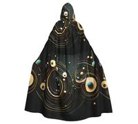 qqoupp Planet Microscopic Prints Halloween Adult Hooded Cape Super Large Hooded Cloak with Bow Tie, No Zipper