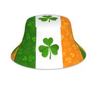 qqoupp Reflective Bucket Hat Irish Flag Prints for Unisex Men and Women Lightweight, Breathable, Foldable Black
