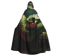 qqoupp Snake Prints Halloween Adult Hooded Cape Super Large Hooded Cloak with Bow Tie, No Zipper