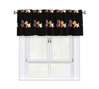 qqoupp Valance rod short curtain 54x18in Little bear and puppy playing together Pattern home decoration soft touch light blocking for kitchen bathroom window