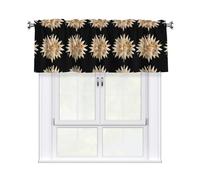 qqoupp Valance rod short curtain 54x18in Pearl sea urchin flower Pattern home decoration soft touch light blocking for kitchen bathroom window