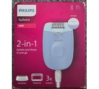(QQQ) Philips Series 4000 BRE247/00 Epilator, 2-in-1, Blue, New, Box Damage