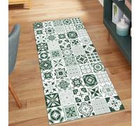 QQrunner Boho Runner Rug for Hallway Washable Dark Green 80x150CM Home Decor Non Slip Carpet Runner for Kitchen Corridor