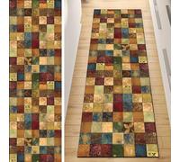 QQrunner Carpet Runner, Non Slip Runner Rug for Hallway Colorful 120x280CM Patchwork Washable Home Decor Runners for Kitchen Corridor Living Room Door Mat with Rubber Backing, 40-120cm Width