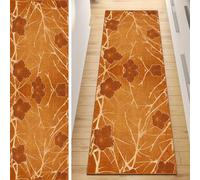 QQrunner Carpet Runner, Non Slip Runner Rug for Hallway Orange 90x300CM Vintage Washable Home Decor Runners for Kitchen Corridor Living Room Door Mat with Rubber Backing, 40-120cm Width