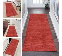QQrunner Non Slip Runner Rug for Hallway Red 1'3"x6.6' Abstract Washable Home Decor Runners for Kitchen Corridor Living Room Door Mat with Rubber Backing, 40-120cm Width
