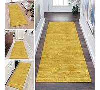 QQrunner Runner Carpet for Hallway Non Slip Yellow 1'6"x4.9' Abstract Washable Home Decor Runners for Kitchen Corridor Living Room Door Mat with Rubber Backing, 40-120cm Width