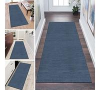 QQrunner Runner Rug for Hallway Kitchen Non Slip Navy Blue 1'3"x4.9' Abstract Washable Home Decor Runners for Kitchen Corridor Living Room Door Mat with Rubber Backing, 40-120cm Width