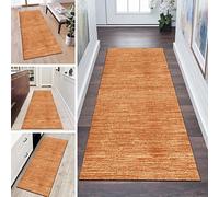 QQrunner Runner Rug for Hallway Orange Non Slip 2'3"x4.9' Abstract Washable Home Decor Runners for Kitchen Corridor Living Room Door Mat with Rubber Backing, 40-120cm Width