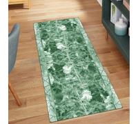 QQrunner Runner Rug for Hallway Washable Abstract Green 50x950CM Home Decor Non Slip Carpet Runner for Kitchen Corridor