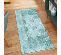 QQrunner Vintage Hallway Runners Washable, Bedroom Cyan 40x400CM Home Decor Non Slip Carpet Runner for Kitchen Corridor