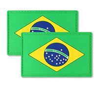 QQSD 2 Pack Brazil Patch Tactical Brazilian Patch Flag for Backpack Cap Military Uniform, Hook and Loop Fasteners PVC Tactical Emblem Patch